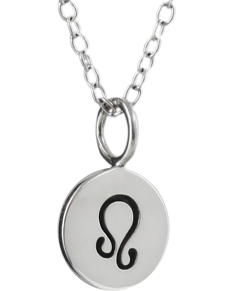 925 Sterling Silver Zodiac Symbol Circle Charm Pendant Necklace LEO $12.96 Necklaces