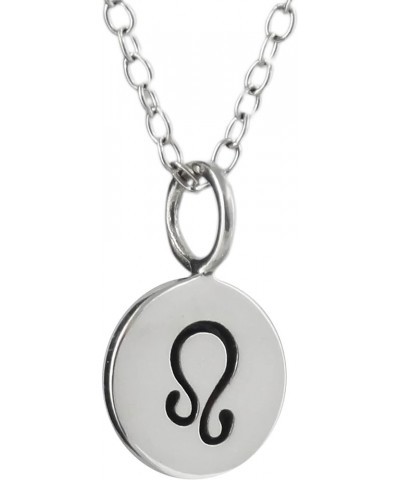 925 Sterling Silver Zodiac Symbol Circle Charm Pendant Necklace LEO $12.96 Necklaces