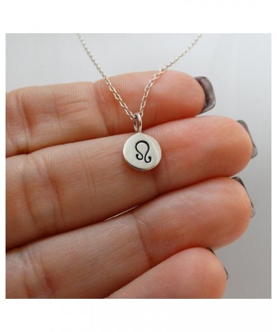 925 Sterling Silver Zodiac Symbol Circle Charm Pendant Necklace LEO $12.96 Necklaces