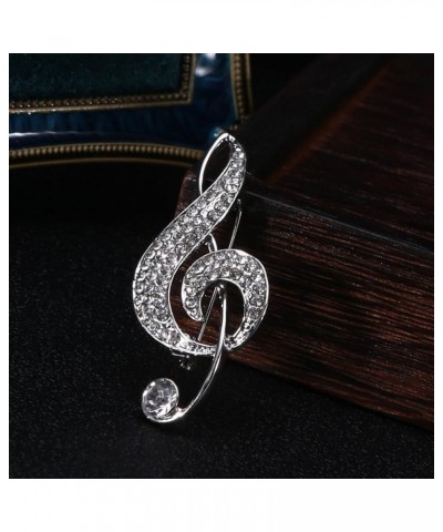 Brooch Pins for Women, Creative Musical Note Shape Women Brooch Shining Rhinestones Inlaid Pin Dress Suit Lapel Shawl Badge C...