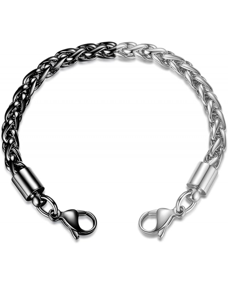 LinnaLove-Stainless steel Wheat Chain lnterchangeable Medical Alert Bracelets - (Just Chain) 1/2 Black 7 Inches $10.97 Bracelets