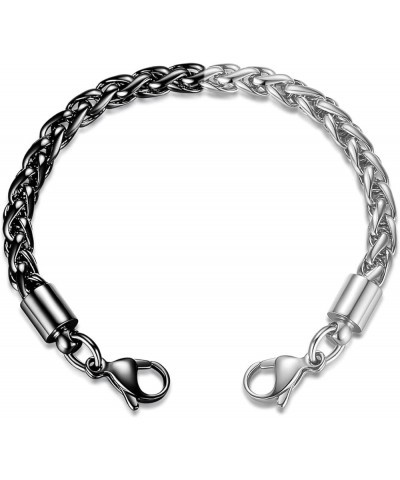 LinnaLove-Stainless steel Wheat Chain lnterchangeable Medical Alert Bracelets - (Just Chain) 1/2 Black 7 Inches $10.97 Bracelets