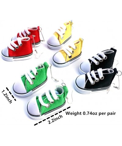 Fun Long Drop Dangle Shoe Earrings, Cute Canvas Sneakers Statement Dangle Earrings for Women Girls Yellow $7.50 Earrings