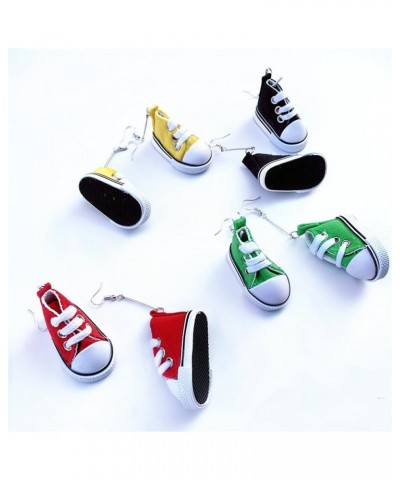 Fun Long Drop Dangle Shoe Earrings, Cute Canvas Sneakers Statement Dangle Earrings for Women Girls Yellow $7.50 Earrings