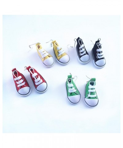 Fun Long Drop Dangle Shoe Earrings, Cute Canvas Sneakers Statement Dangle Earrings for Women Girls Yellow $7.50 Earrings