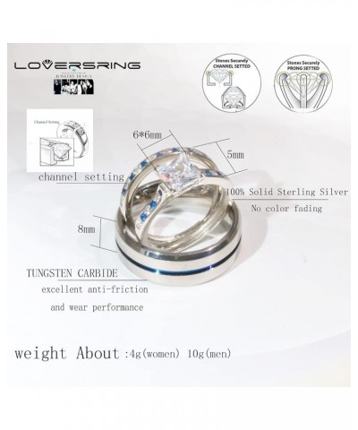 Wedding Ring Sets His And Hers Promise Ring Adjustable size Wedding Ring Sets His And Hers Couples Women 925 Sterling Silver ...