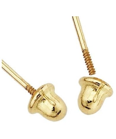 14K Yellow Gold CZ Flower Stud Earrings MAY-Green $32.85 Earrings