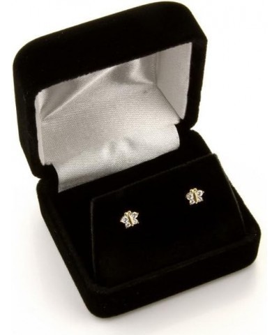 14K Yellow Gold CZ Flower Stud Earrings MAY-Green $32.85 Earrings