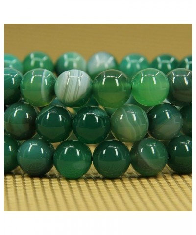 Natural Genuine Semi Precious Gemstones Healing 10mm Beaded Stretch Bracelet 7" Unisex Green Striped Agate $7.40 Bracelets