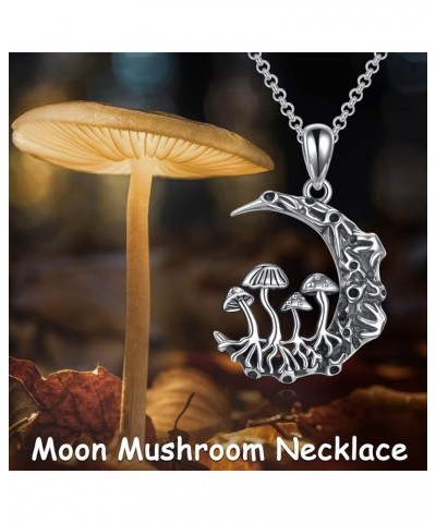 Magical Mushroom Moon Pendant Necklace/Urn Necklaces for Ashes/Photo Lockets Necklaces Sterling Silver Gothic Jewelry Gifts f...