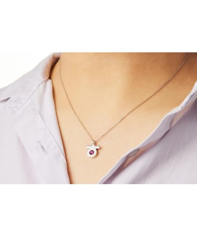 ARANG KOREAN BIRTHSTONE NECKLACE- OR (Original Rhodium) Plated, Cubic, Strong Durability - Fashion Jewelry Ruby (July) $25.60...