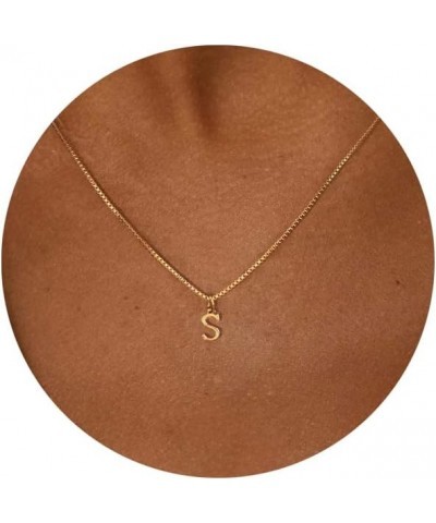 Small Letter Necklace,Dainty 14K Gold Plated Personalized Tiny Initial Pendant Necklace Small Initial Necklaces for Women Gir...