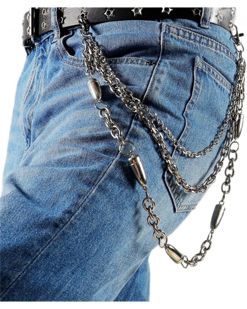 Unisex Punk Pant Chains Jeans Wallet Chain Hip Hop Rock Band Belt Chain Biker Trouser Chain A $11.01 Body Jewelry