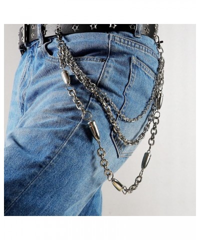 Unisex Punk Pant Chains Jeans Wallet Chain Hip Hop Rock Band Belt Chain Biker Trouser Chain A $11.01 Body Jewelry