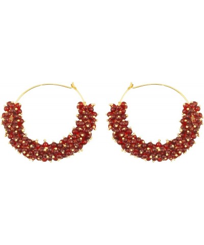 Indian Bollywood Colorful Bead Trendy Elegant Fresh Fashion Earrings In Gold or Silver Tone For Women. D357 Red $9.60 Earrings