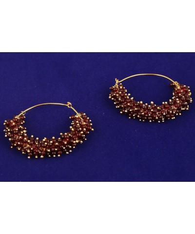 Indian Bollywood Colorful Bead Trendy Elegant Fresh Fashion Earrings In Gold or Silver Tone For Women. D357 Red $9.60 Earrings