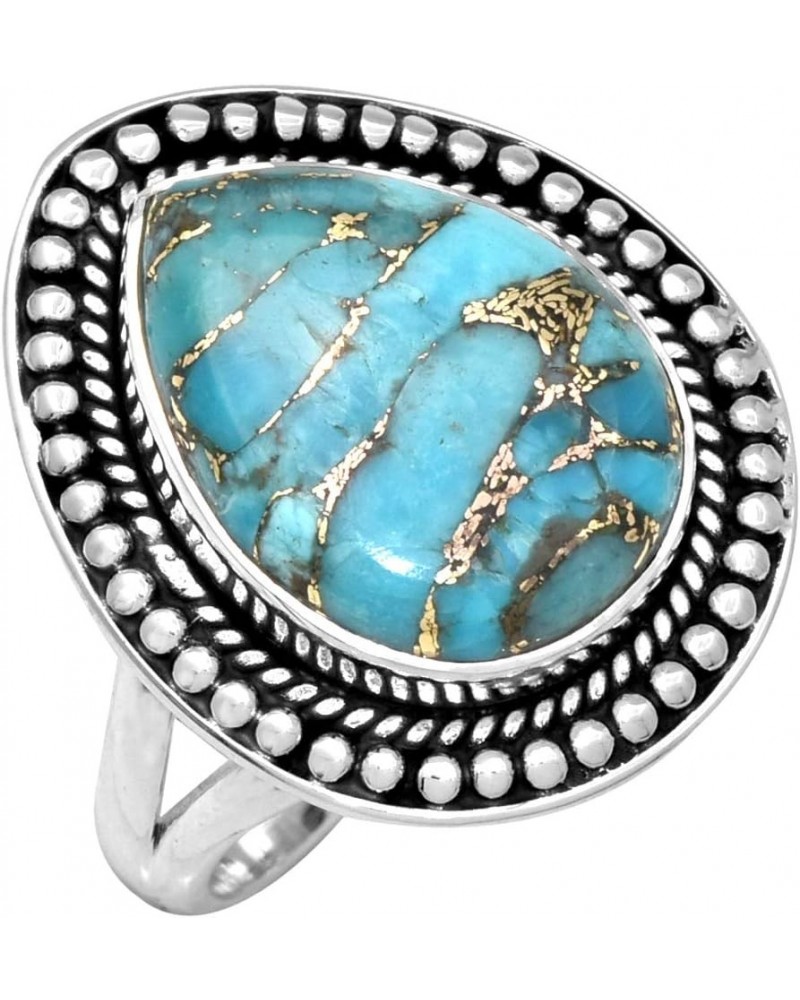 Blue Copper Turquoise Solid 925 Sterling Silver Ring Jewelry $16.80 Rings