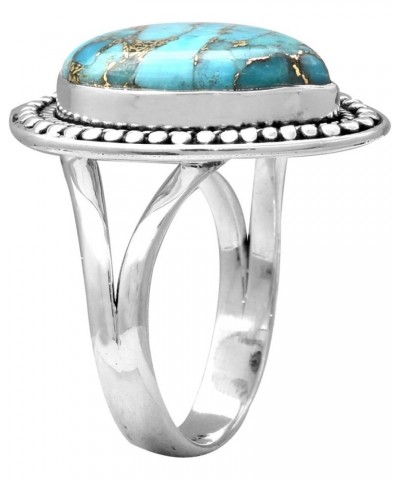 Blue Copper Turquoise Solid 925 Sterling Silver Ring Jewelry $16.80 Rings