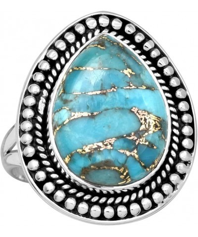 Blue Copper Turquoise Solid 925 Sterling Silver Ring Jewelry $16.80 Rings