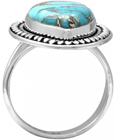 Blue Copper Turquoise Solid 925 Sterling Silver Ring Jewelry $16.80 Rings