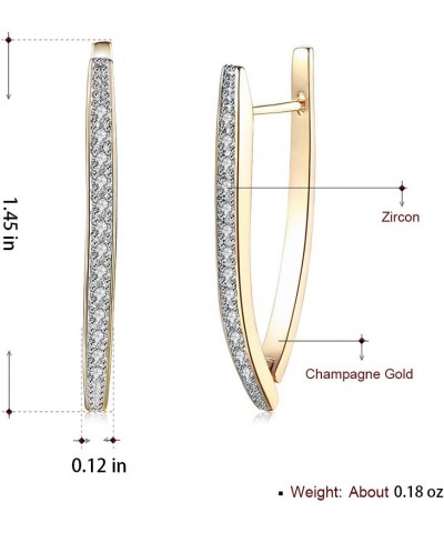 14K Gold Plated Cubic Zirconia Hoop Earrings For Women Men Fashion CZ Earrings $8.99 Earrings