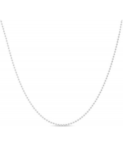 Sterling Silver Ball Bead Chain 1.2mm Bracelet Necklace Anklet – Made in Italy, Perfect for Pendants or Dog Tags – 7" - 36" i...