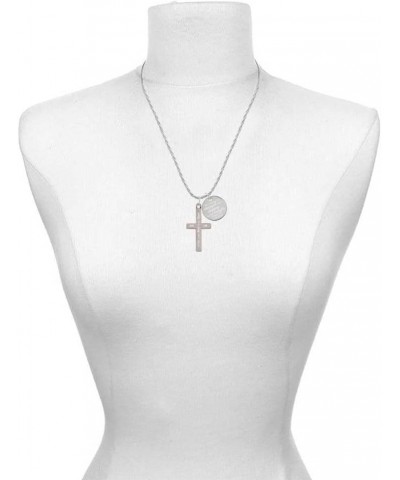 Stainless Steel Bible Verse Engraved Cross - She is Clothed in Strength and Dignity Charm Necklace, 20"+3 Jeremiah 1:56 $17.6...