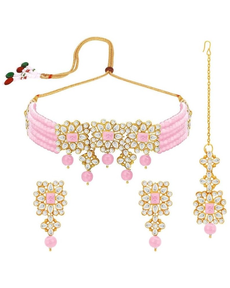 Indian Traditional Jewellry Set For Women Pink 1 $16.82 Jewelry Sets