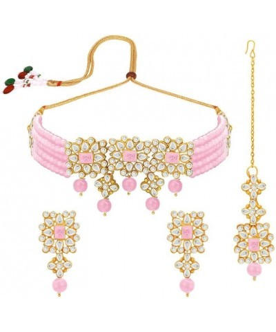 Indian Traditional Jewellry Set For Women Pink 1 $16.82 Jewelry Sets