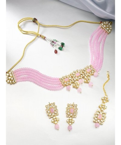 Indian Traditional Jewellry Set For Women Pink 1 $16.82 Jewelry Sets