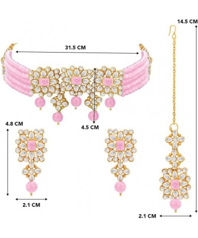 Indian Traditional Jewellry Set For Women Pink 1 $16.82 Jewelry Sets