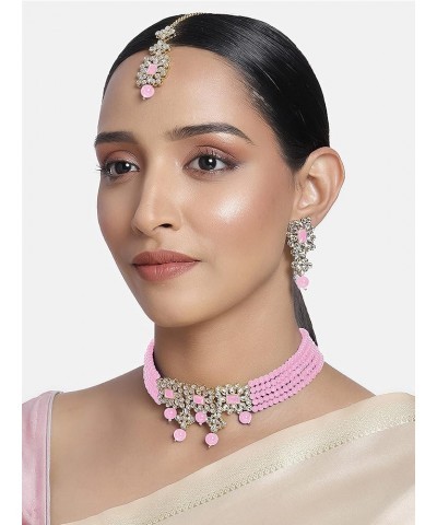 Indian Traditional Jewellry Set For Women Pink 1 $16.82 Jewelry Sets