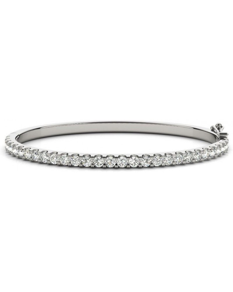 LAB GROWN Diamond Bangle Bracelet Ultra Premium Collection (E-F Color, VS2-SI1 Clarity) Sterling Silver 4.0 carats $316.80 Br...