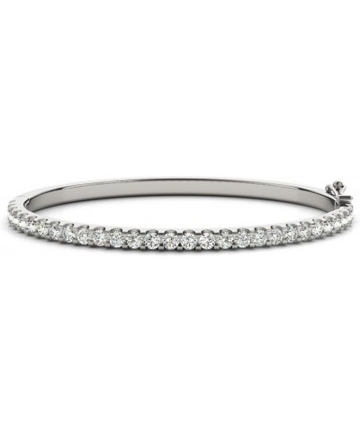 LAB GROWN Diamond Bangle Bracelet Ultra Premium Collection (E-F Color, VS2-SI1 Clarity) Sterling Silver 4.0 carats $316.80 Br...