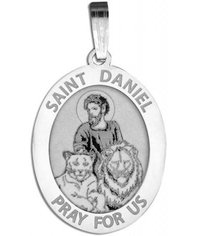 Saint Daniel OVAL Religious Medal - 3/4 Inch X 1 Inch -Sterling Silver Medal With Engraving $40.02 Necklaces