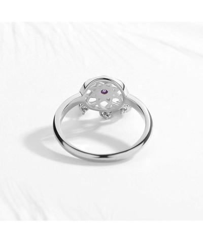 Dream Catcher Ring Sterling Silver 925 Cubic Zirconia for Girls Women Band Width 0.7in US Size 6-7-8 Rhodium $7.79 Rings