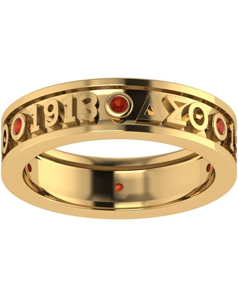 DELTA SIGMA THETA STERLING SILVER ETERNITY RING WITH YELLOW GOLD PLATING DST-R009 $23.85 Rings