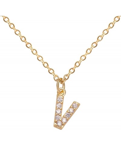 Women's Initial 14K Gold Plated Pendant Necklace - Special Love for Special You V $7.41 Necklaces