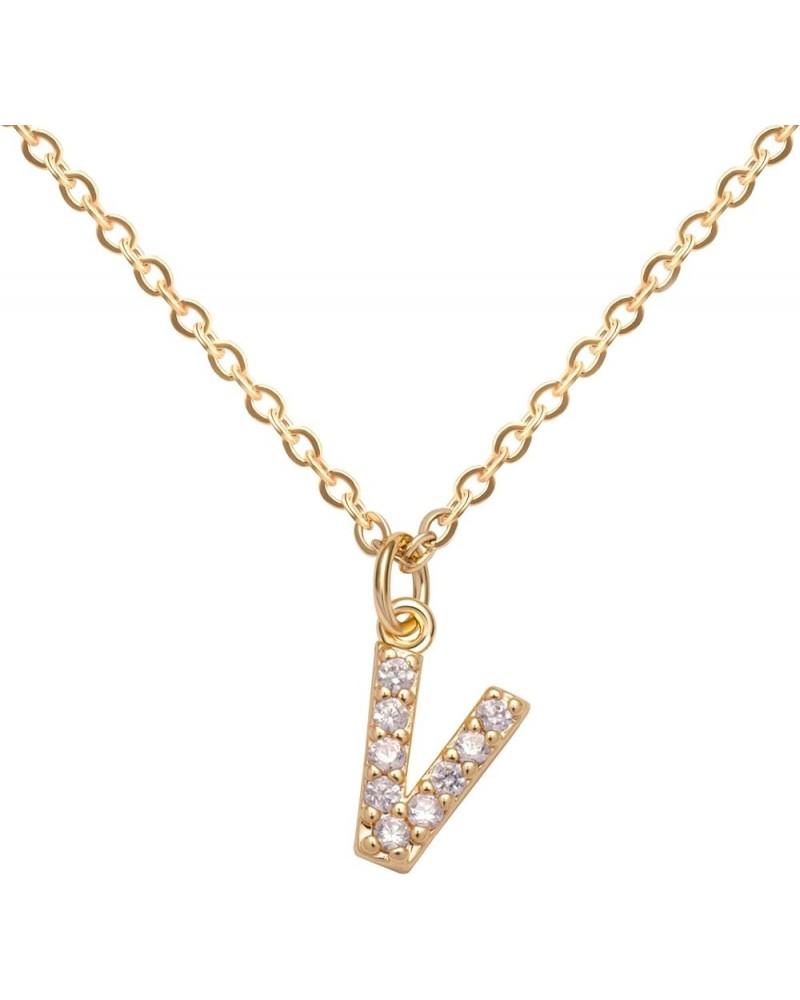 Women's Initial 14K Gold Plated Pendant Necklace - Special Love for Special You V $7.41 Necklaces