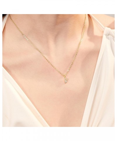 Women's Initial 14K Gold Plated Pendant Necklace - Special Love for Special You V $7.41 Necklaces