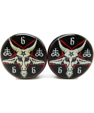 Pair* 666 Baphomet Pentagram Ear Plugs - Acrylic Screw-On - 10 Sizes (5/8" (16mm)) $10.59 Body Jewelry