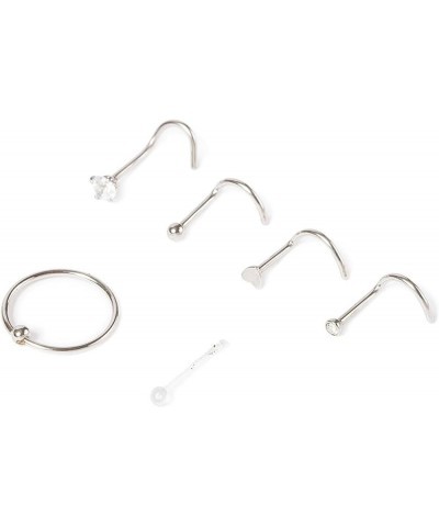 Nose Ring Studs & Hoops – Hypoallergenic Nose Piercings Exclusive Stud & Hoop Nose Rings for Women 6-Pack Stainless Stainless...