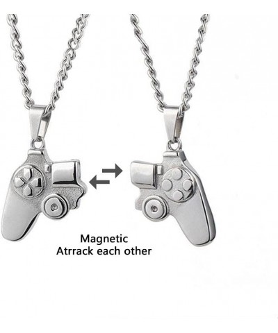 Magnetic Game Controller Necklace for Couples Best Friend Boy Friend Girl Friend Matching Necklace Silver+Silver $10.82 Neckl...