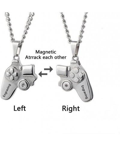 Magnetic Game Controller Necklace for Couples Best Friend Boy Friend Girl Friend Matching Necklace Silver+Silver $10.82 Neckl...