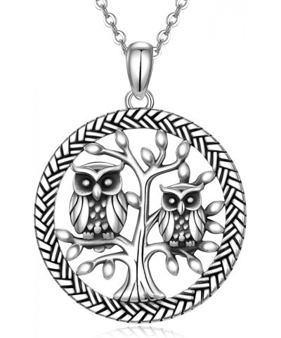 CHIC ARTSY Owl Inspirational Jewelry 925 Sterling Silver Celtic Knot Crescent Owl Necklace Mother Daughter Owl Animal Lover P...