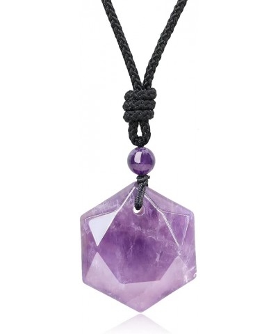 Healing Crystal Amethyst Necklace Star of David $14.21 Necklaces