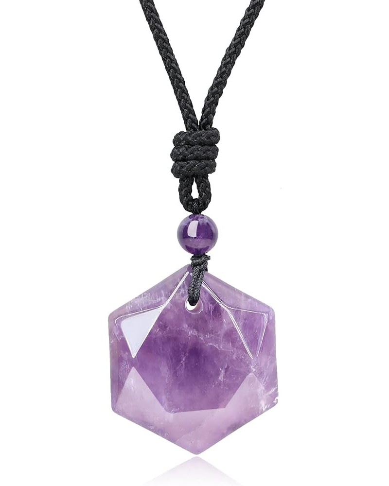 Healing Crystal Amethyst Necklace Star of David $14.21 Necklaces