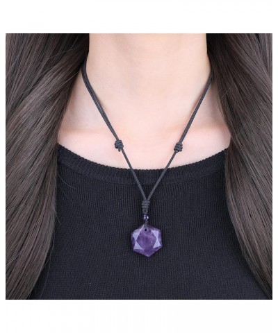 Healing Crystal Amethyst Necklace Star of David $14.21 Necklaces