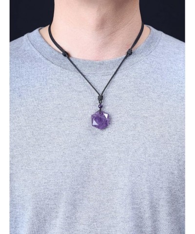 Healing Crystal Amethyst Necklace Star of David $14.21 Necklaces