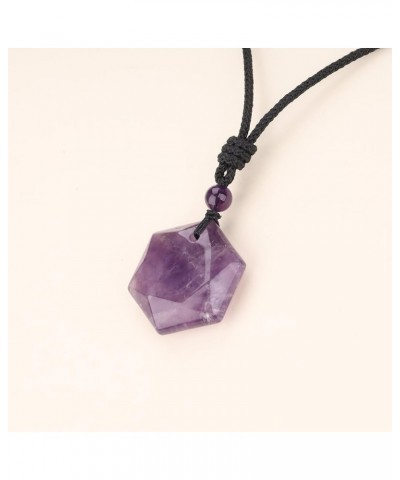 Healing Crystal Amethyst Necklace Star of David $14.21 Necklaces